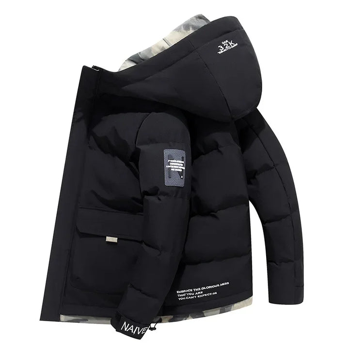 Stylish Padded Men's Winter Jacket - Milo-Black-XS-Nora Luxe