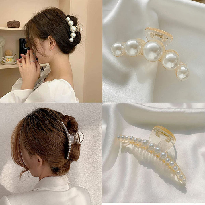 Stylish Pearl Hair Clips - 4-Pack-Set 1-Nora Luxe