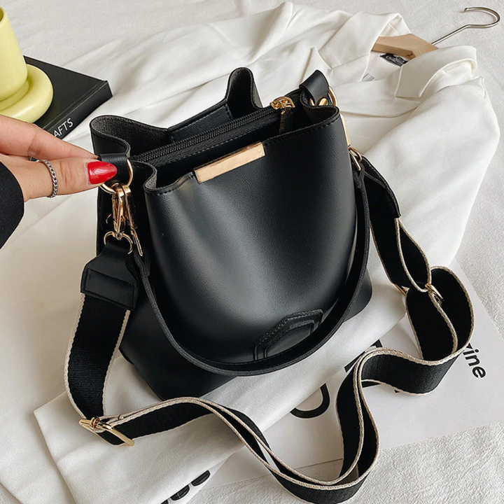 Stylish Premium Leather Shoulder Bag - BellaViva-Black-Nora Luxe
