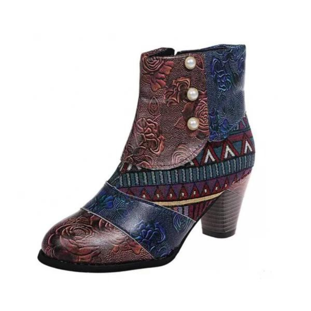 Stylish Retro Leather Women's Boots - Livia-Gray-4.0-Nora Luxe