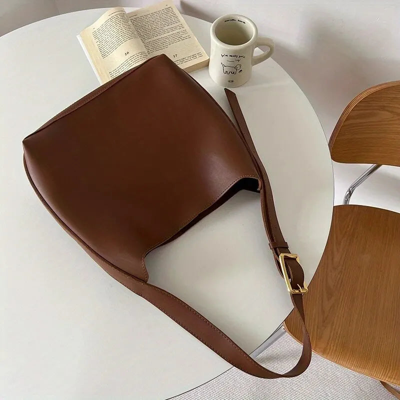 Stylish Shoulder Bag for Every Day - Luxe Everyday-Brown-Nora Luxe