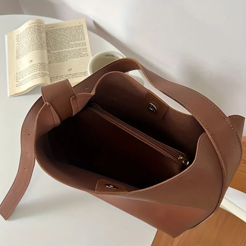 Stylish Shoulder Bag for Every Day - Luxe Everyday-Brown-Nora Luxe