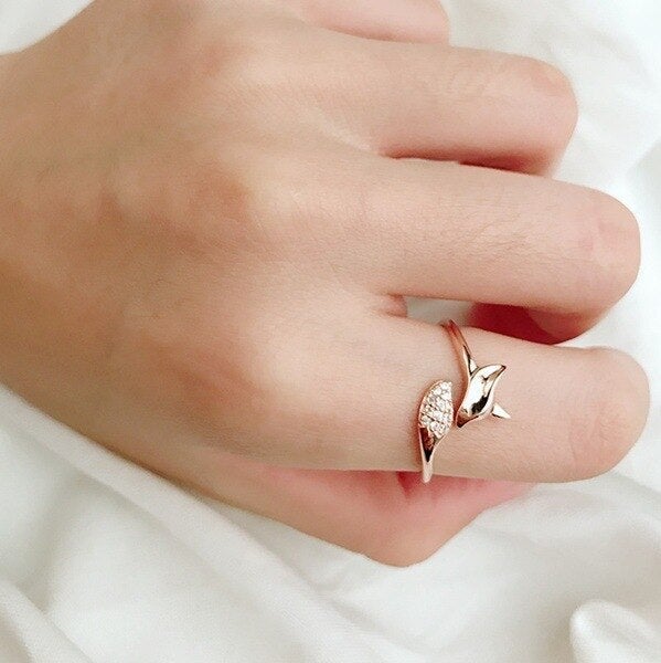 Stylish Silver Fox Ring - Renara-Rose gold-5-Nora Luxe