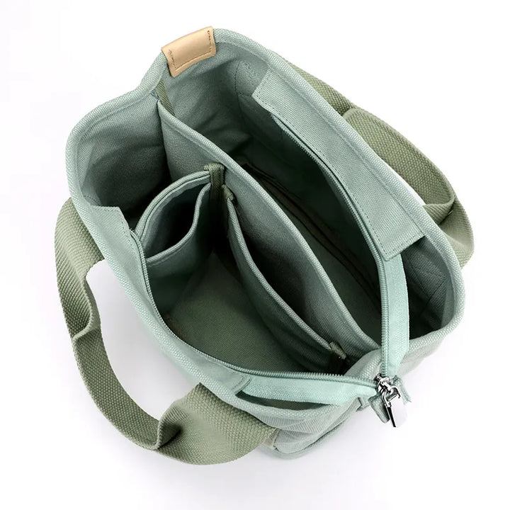 Stylish Small Canvas Women's Shoulder Bag - CitySling-Beige-Nora Luxe