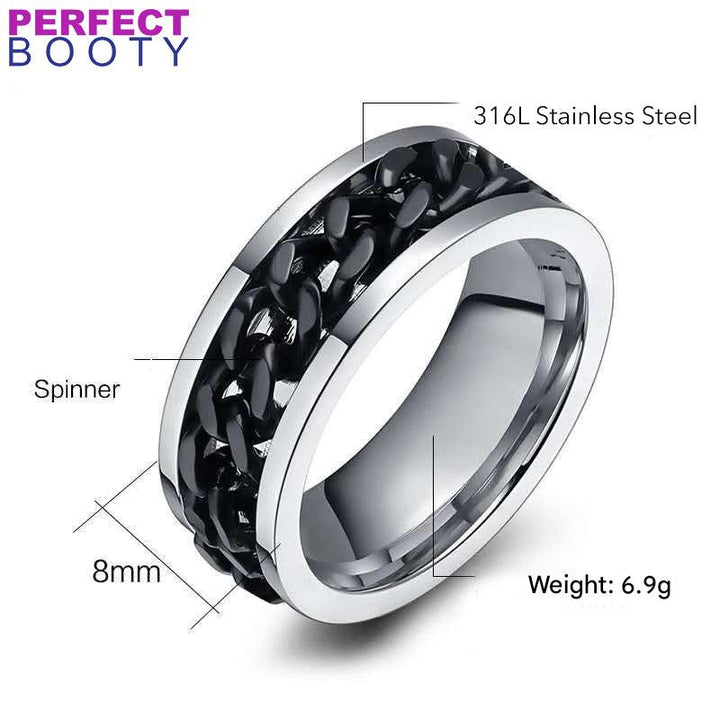 Stylish Spinning Ring - SpinCalm-Black-6-Nora Luxe