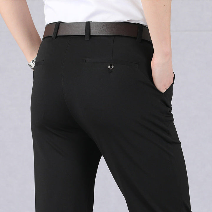 Stylish Stretch Men's Trousers - Alex-Black-8-Nora Luxe