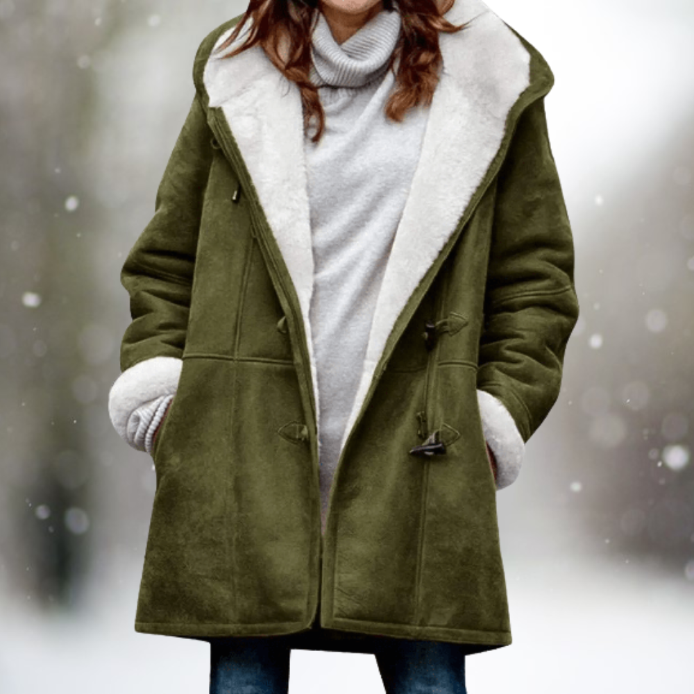 Stylish Suede Fleece Jacket for Women - Camilla-Green-S-Nora Luxe