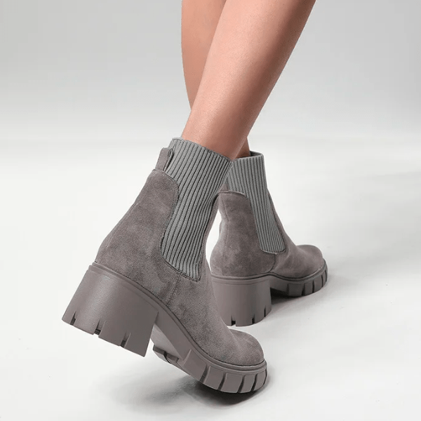 Stylish Suede Winter Shoes for Women - Eloise-Gray-4.5-Nora Luxe