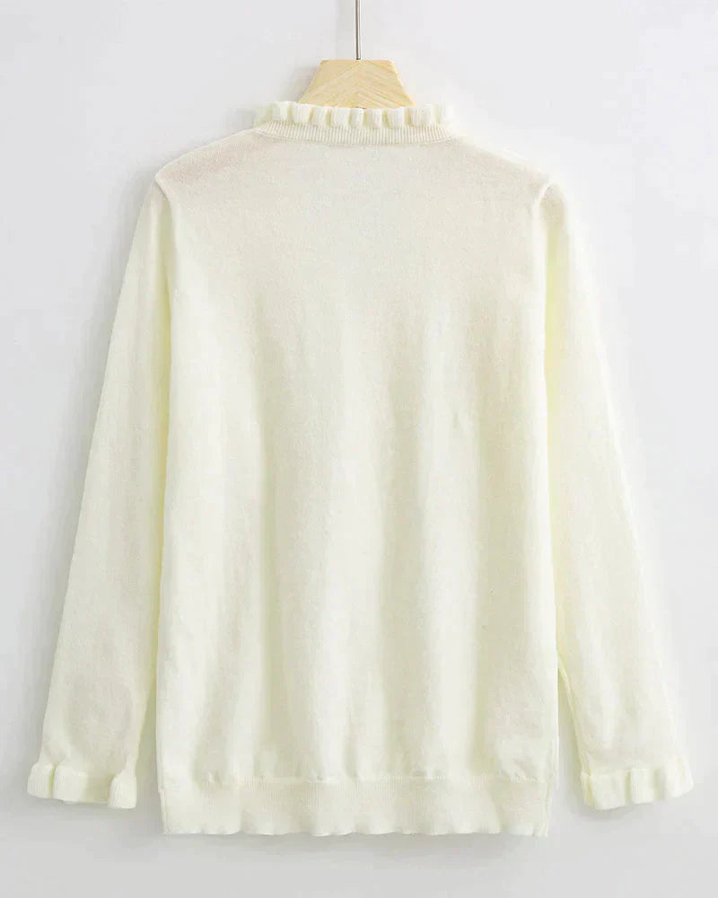 Stylish Sweater with Ruffles - Elodie-Light Blue-S-Nora Luxe