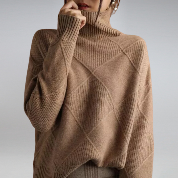 Stylish Turtleneck for Women - Isabella-Brown-S-Nora Luxe