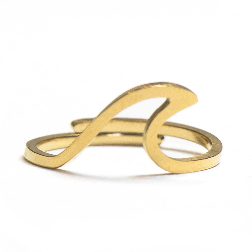 Stylish Wavy Ring - Mila-Gold-Nora Luxe