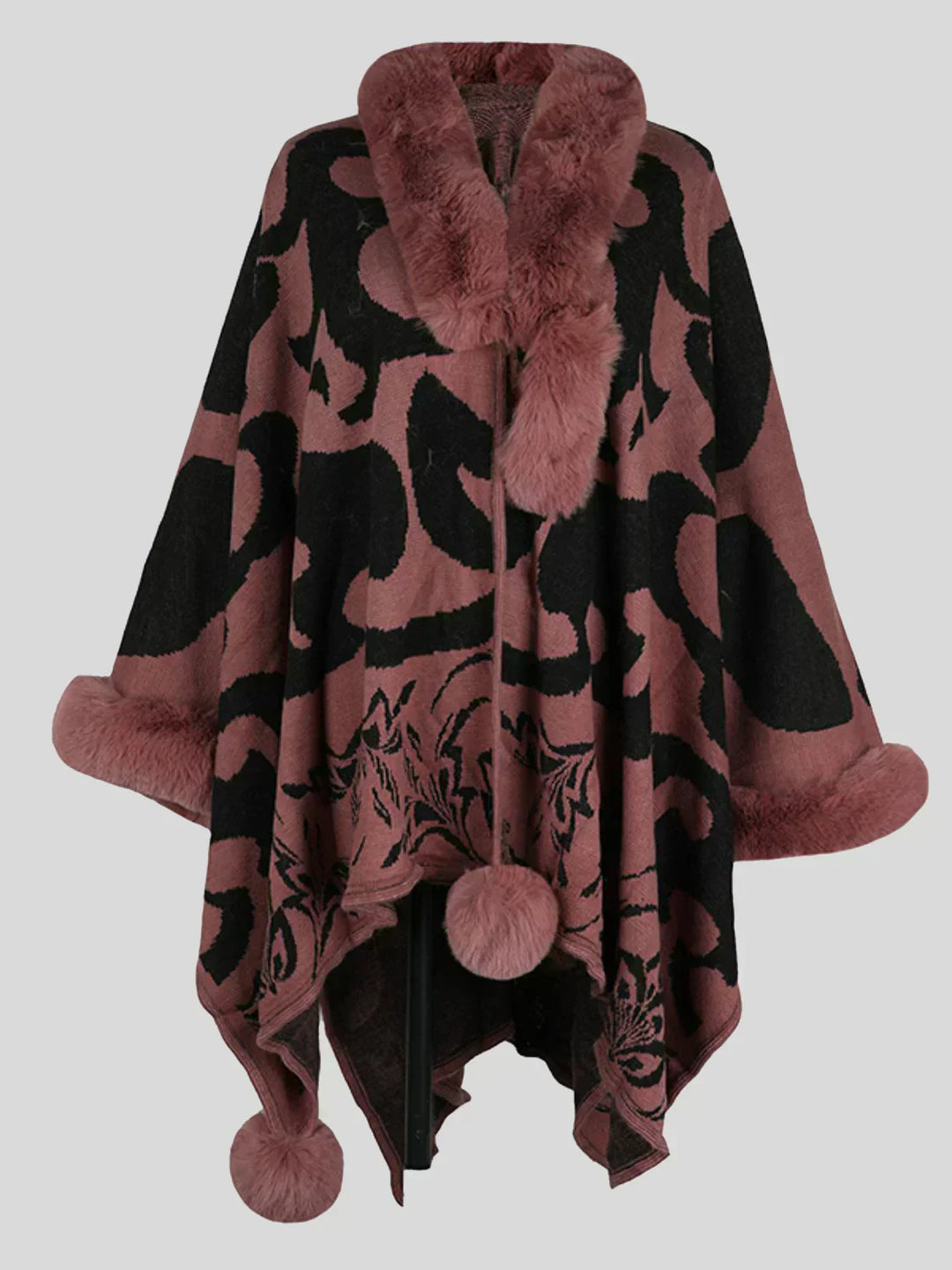 Stylish Winter Poncho for Women - Elora-Mauve-S-Nora Luxe