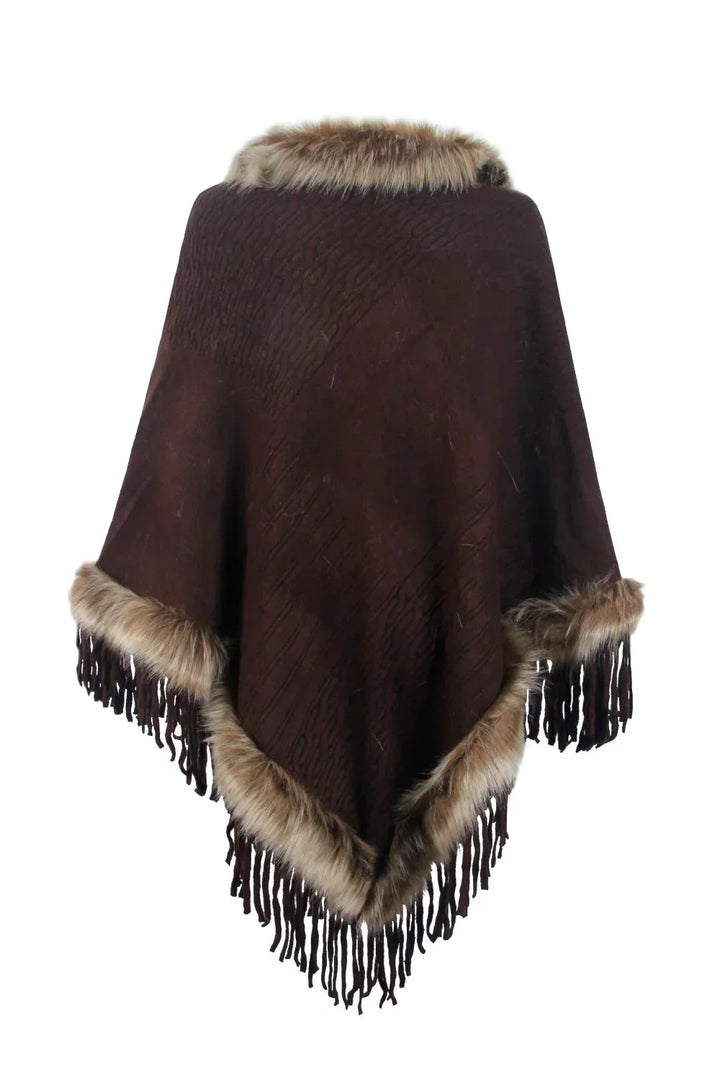 Stylish Winter Poncho for Women - Sophie-Brown-S-Nora Luxe