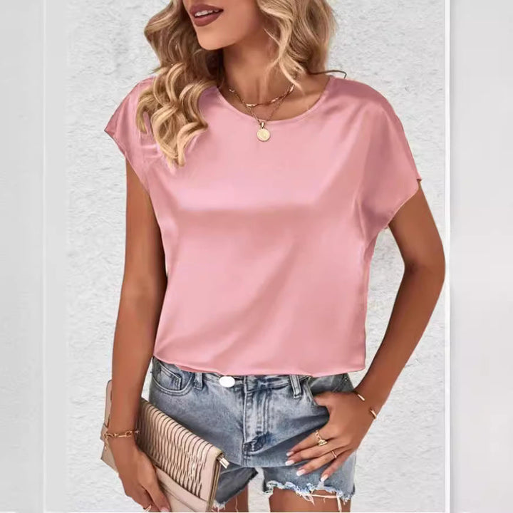 Stylish women's batwing sleeve top with a round neck – Milena-Black-S-Nora Luxe