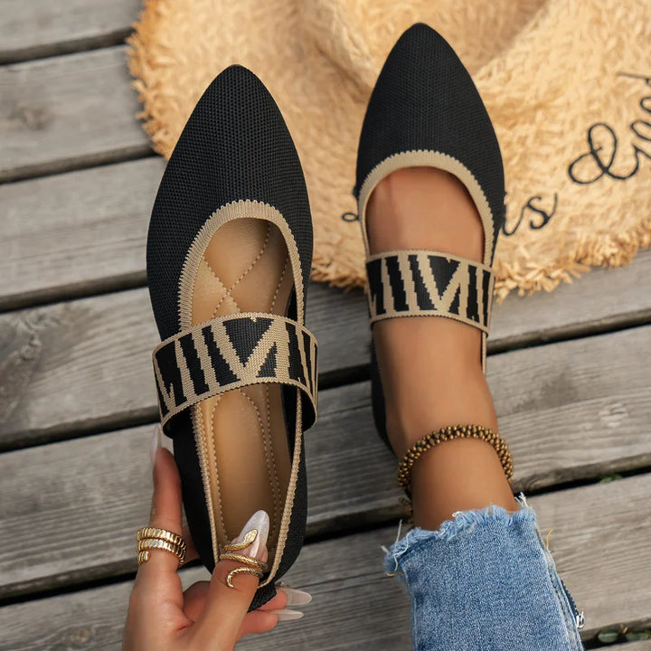Stylish women's summer shoes with a pointed toe - Lina-4-Black-Nora Luxe