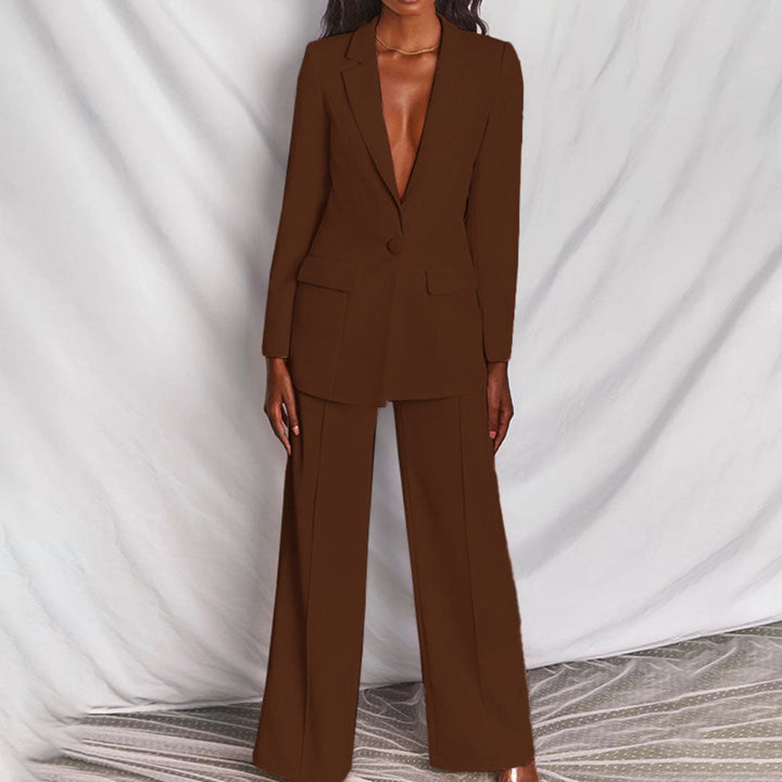 Stylish Women's Trouser Suit - Isabella-Brown-S-Nora Luxe