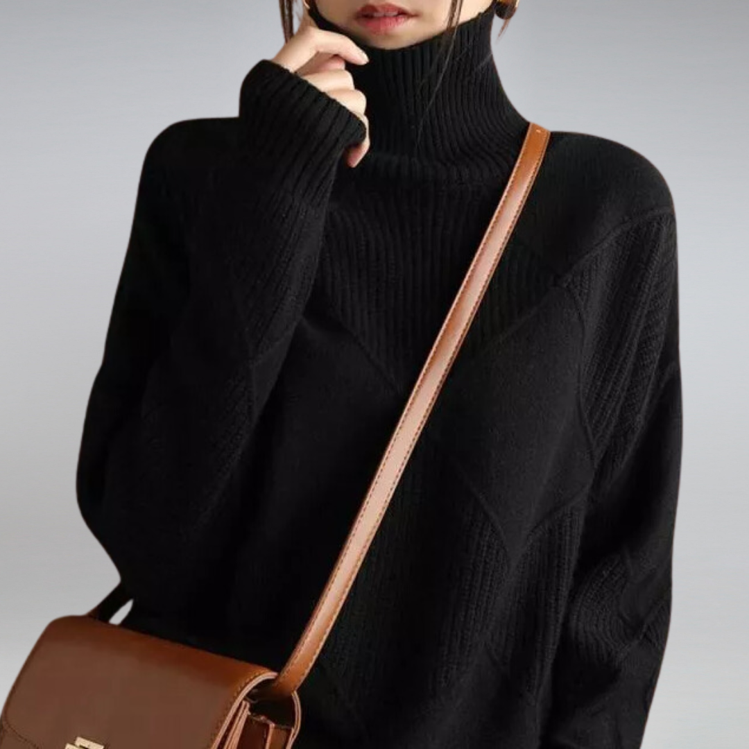 Stylish Women's Turtleneck - Isabella-Black-S-Nora Luxe