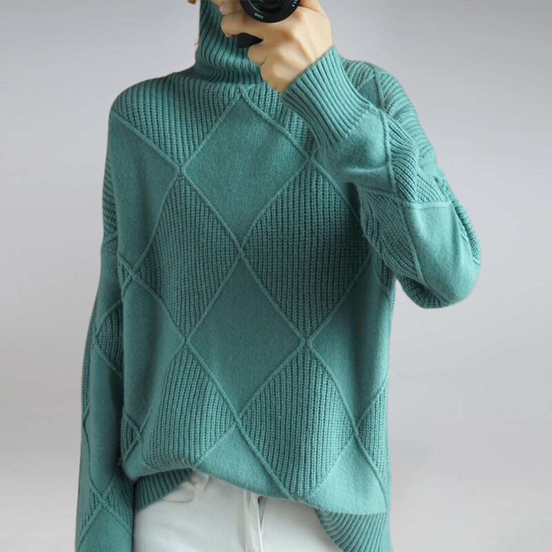 Stylish Women's Turtleneck - Isabella-Blue-S-Nora Luxe