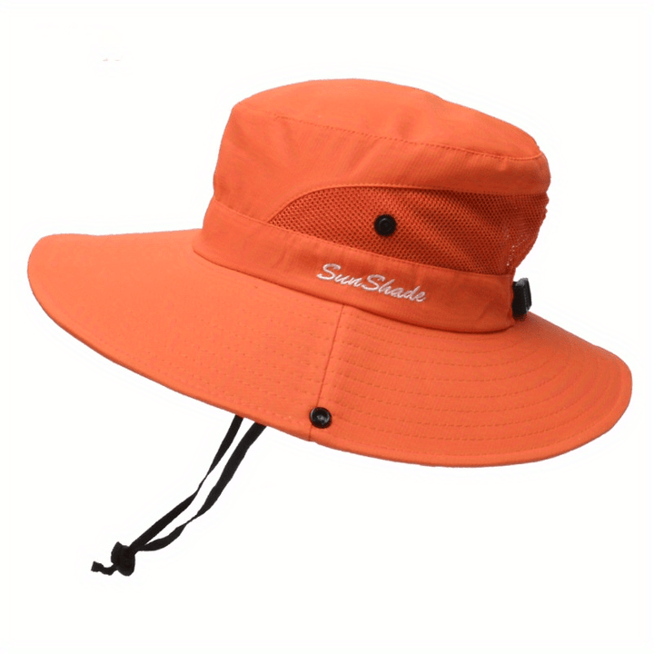 Stylish women's UV protection sun hat with a wide brim – Livia-Pure Orange-Nora Luxe