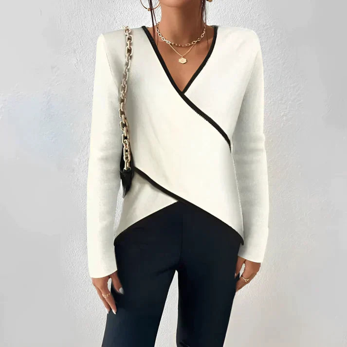 Stylish Women's V-Neck Shirt - Mara-S-Nora Luxe