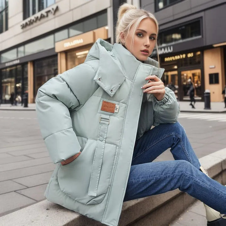 Stylish Women's Winter Coat - Mariette-Green-S-Nora Luxe