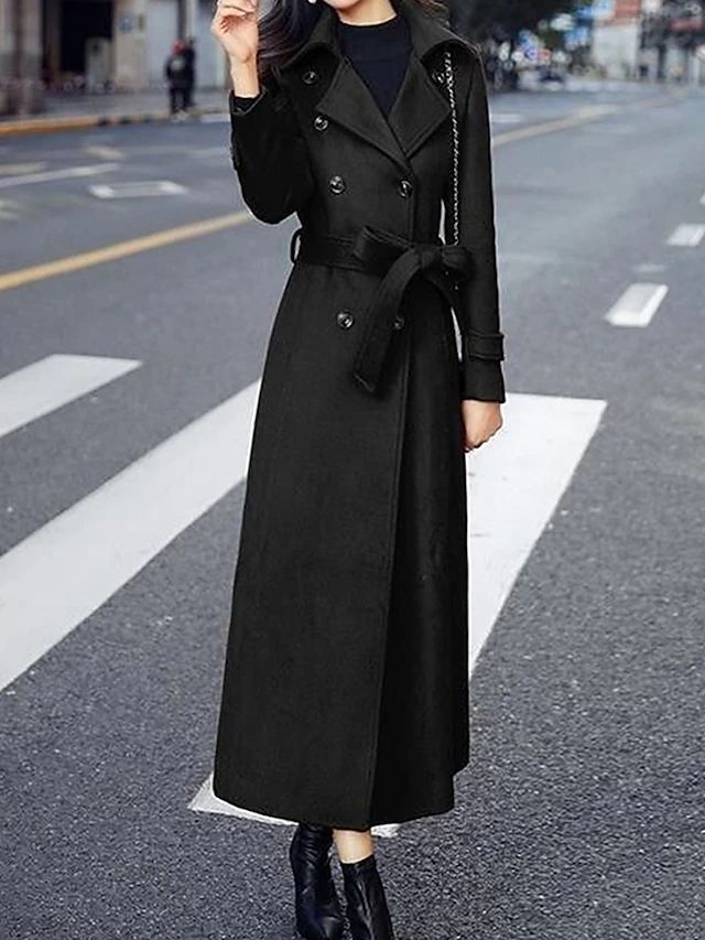 Stylish Wool Ladies' Coat - Elora-Black-S-Nora Luxe