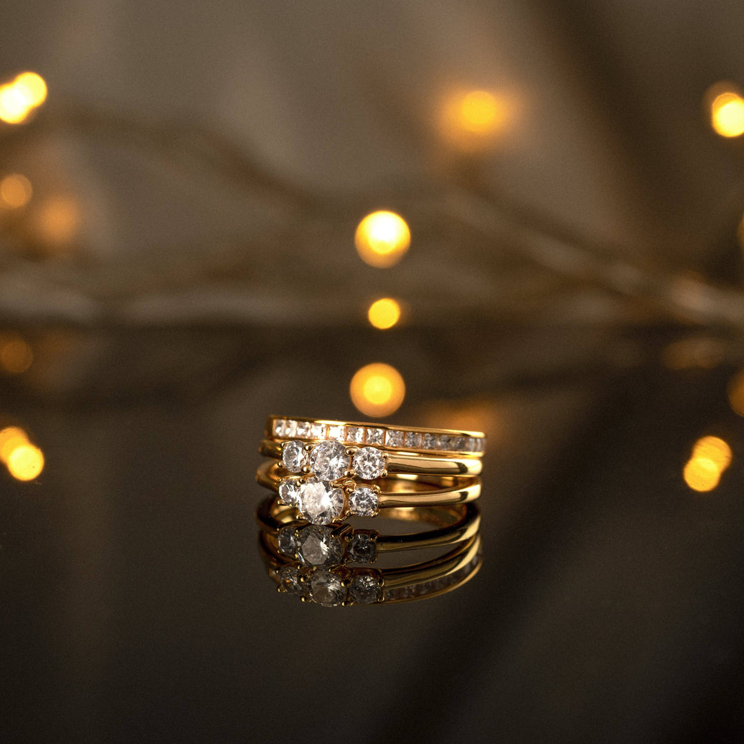 Stylish Zirconia Ring - Amelia-Silver-5-Nora Luxe