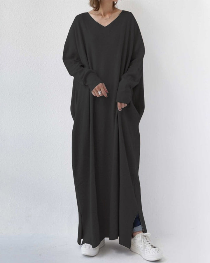 Summer Maxi Dress in Cotton-Linen Blend – Sorella-Black-S-The Livary