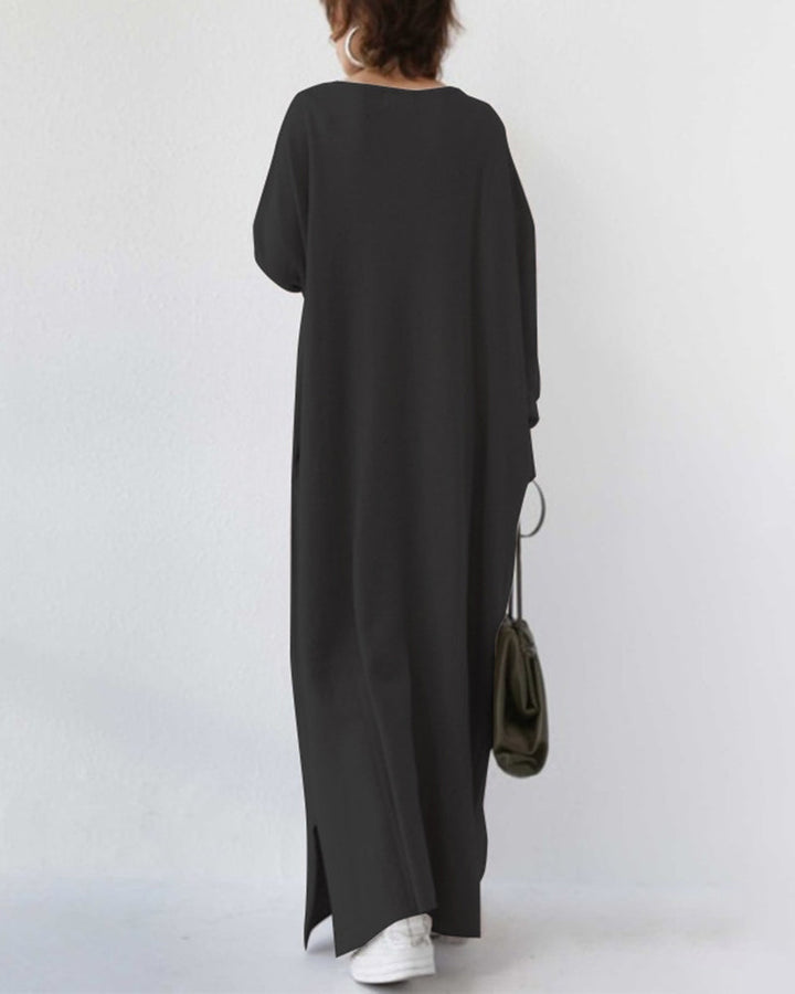 Summer Maxi Dress in Cotton-Linen Blend – Sorella-Grey-S-The Livary