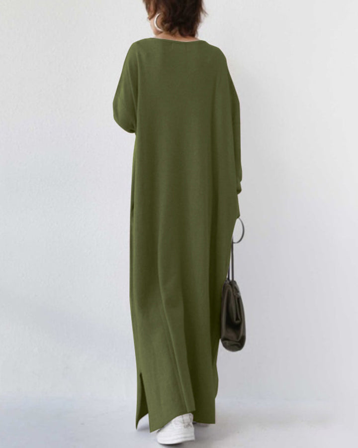 Summer Maxi Dress in Cotton-Linen Blend – Sorella-Grey-S-The Livary