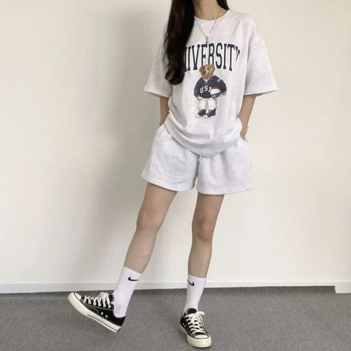 Summer Short Set for Women – Leni-Light gray-S-Nora Luxe