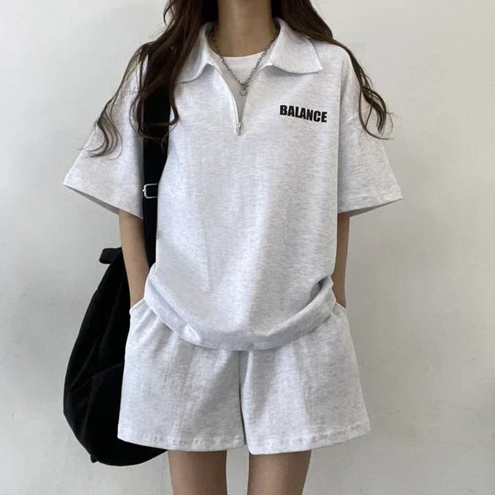 Summer two-piece for women - Yuna-Light gray-S-Nora Luxe