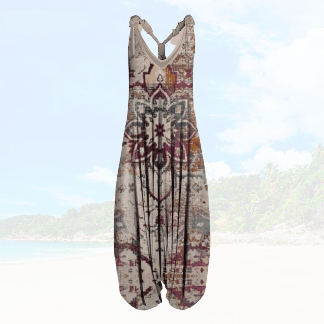 Summer Women's Jumpsuit with Loose Fit – Elenya-Multicoloured White-S-State of Style