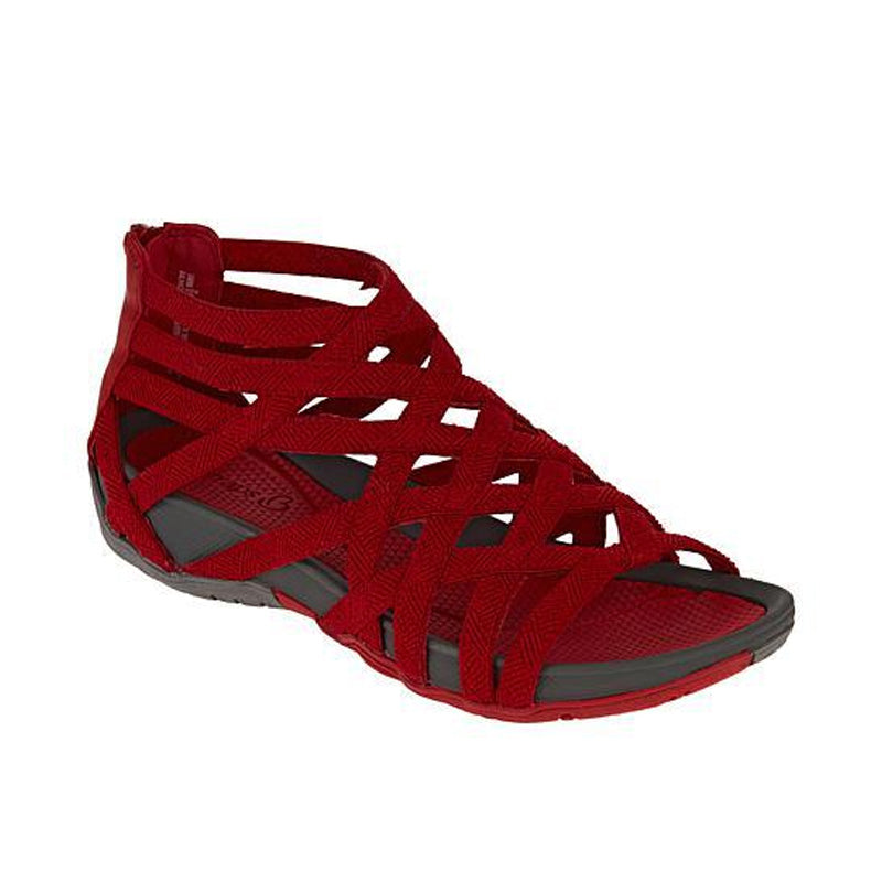 Sweat-absorbing comfort sandals for women – Lorena-Red-4.5-Nora Luxe