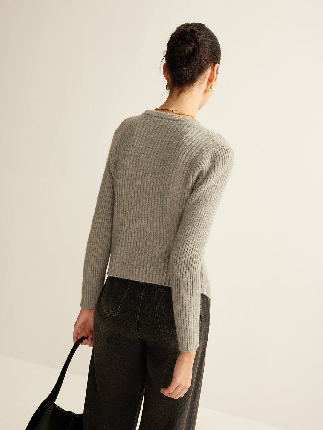 Sweater with Buttons for Women - Elise-Gray-XS-Nora Luxe