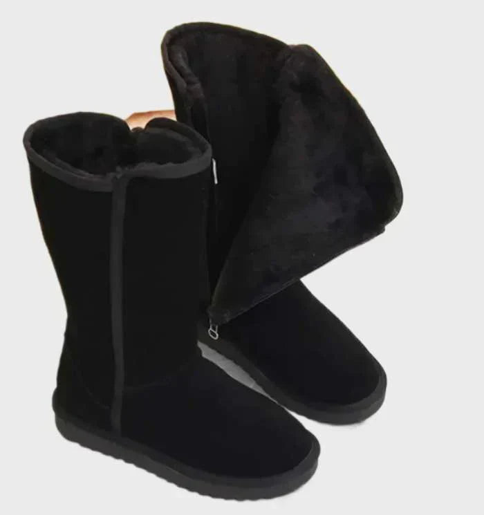 Sweden Sheepskin Ladies Boots - Sofia-Black-4.0-Nora Luxe