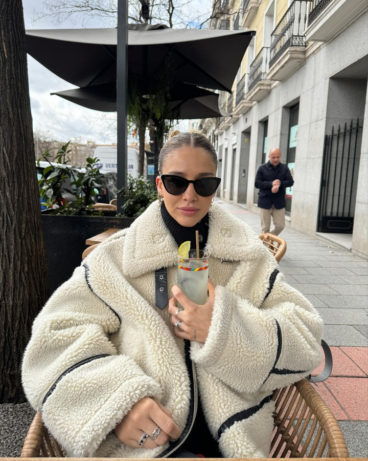 Teddy Pilot Jacket - Dilara | Trendy, Warm, Oversized & Stylish!-S-Nora Luxe