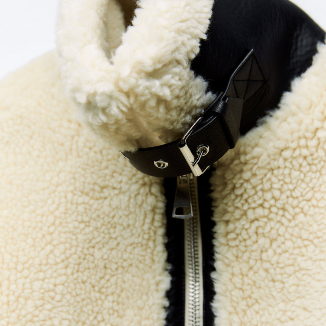 Teddy Pilot Jacket - Dilara | Trendy, Warm, Oversized & Stylish!-S-Nora Luxe