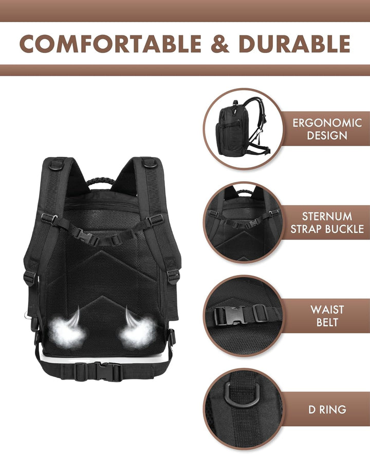 35L Outdoor Tactical Backpack with Molle System and Laptop Storage