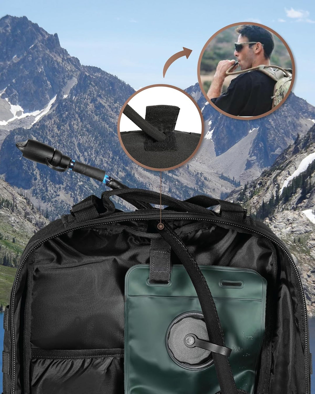 35L Outdoor Tactical Backpack with Molle System and Laptop Storage