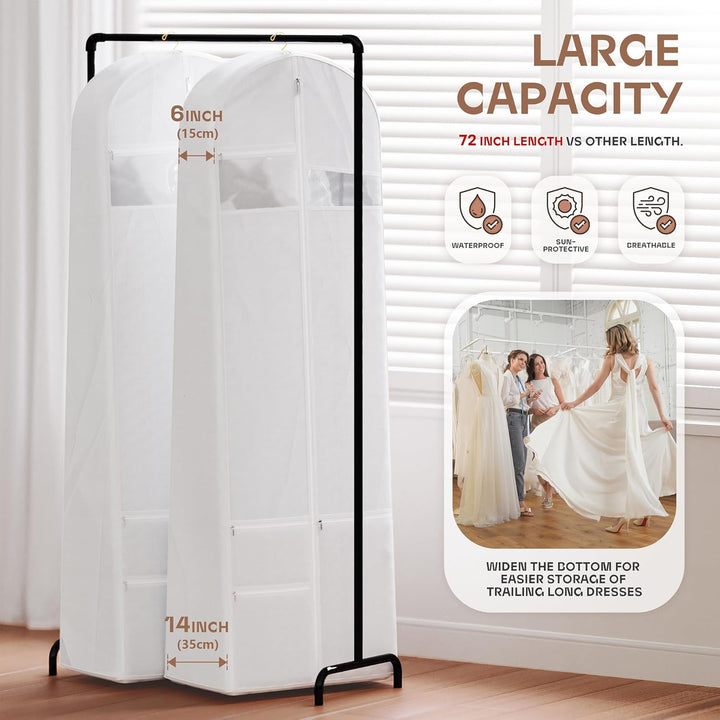 Heavy-Duty Travel Garment Bag with Clear Window & Accessory Pockets