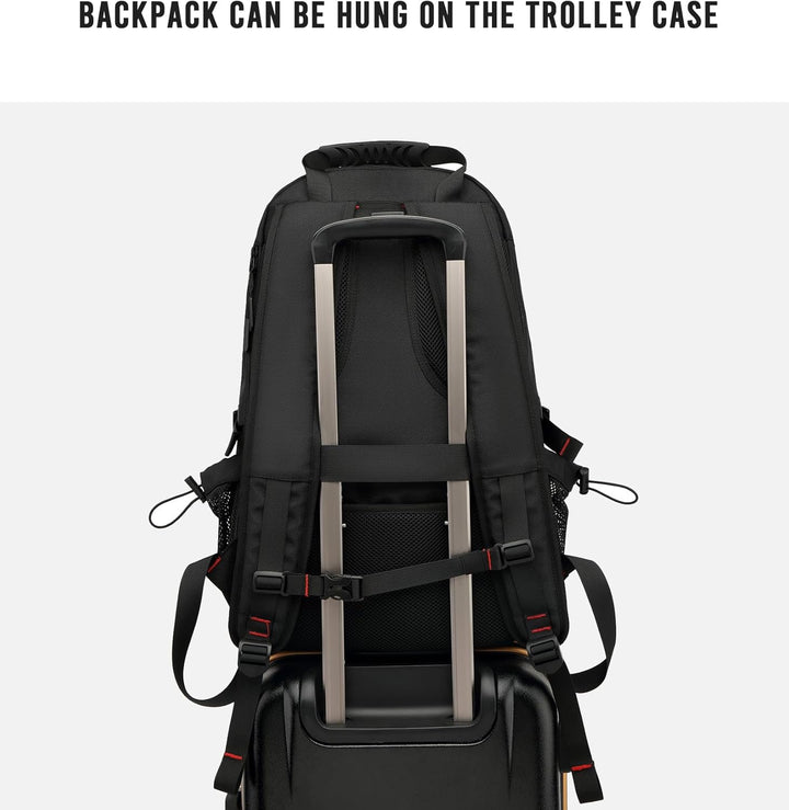 60L Waterproof Travel Laptop Backpack with USB and Shoe Compartment