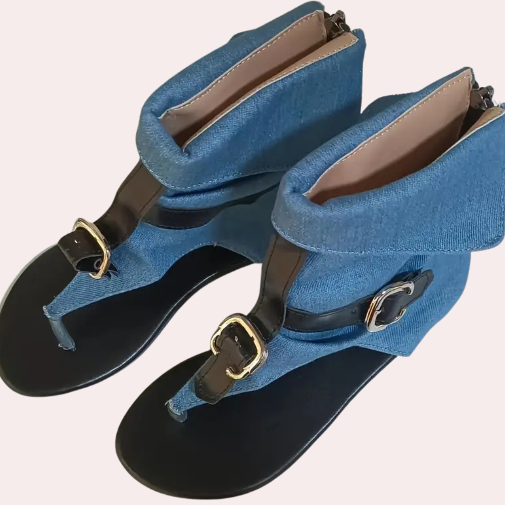 Trendy Denim Sandals for Women - Nova-Black-3-Nora Luxe