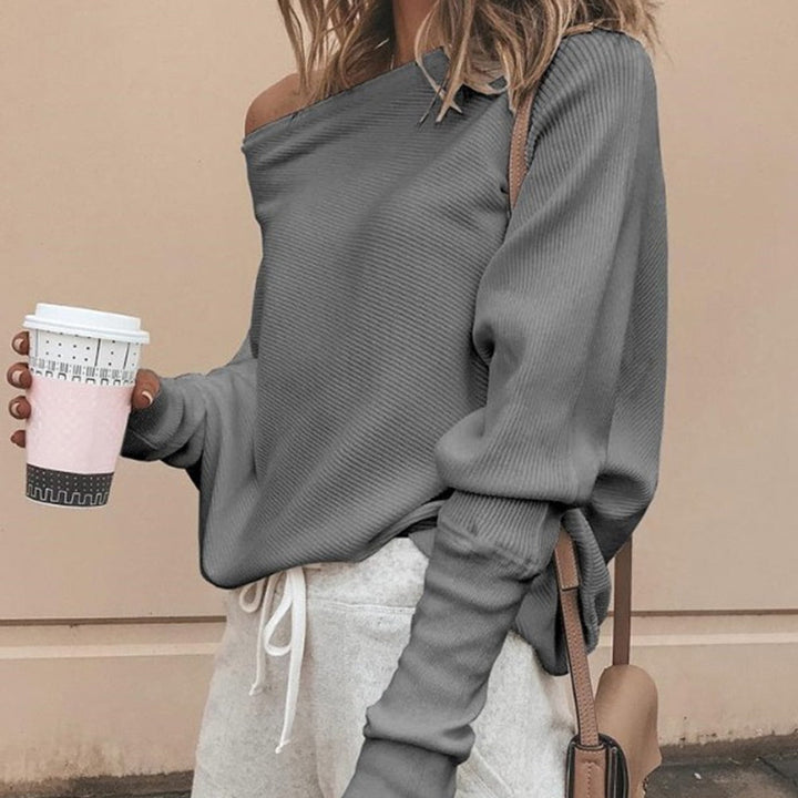 Trendy Knitted Off-Shoulder Women's Sweater - Sophie-Gray-S-Nora Luxe