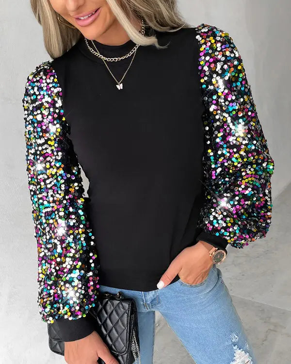 Trendy Ladies' Blouse with Colorful Balloon Sleeves - Lorena-S-Nora Luxe