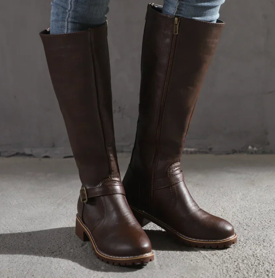 Trendy Ladies Boots - Emma-Dark Brown-4.0-Nora Luxe