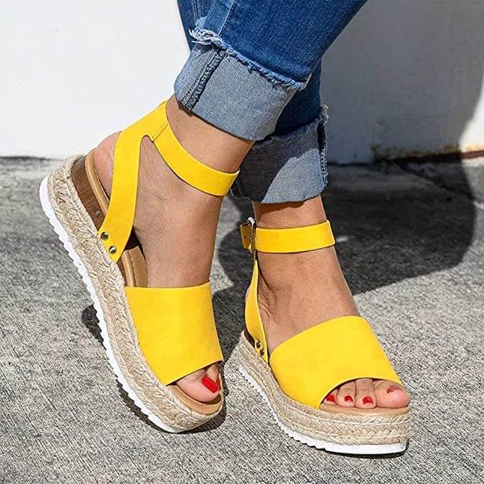 Trendy Ladies Espadrille Summer Sandals - Liv-Yellow-35-The Livary