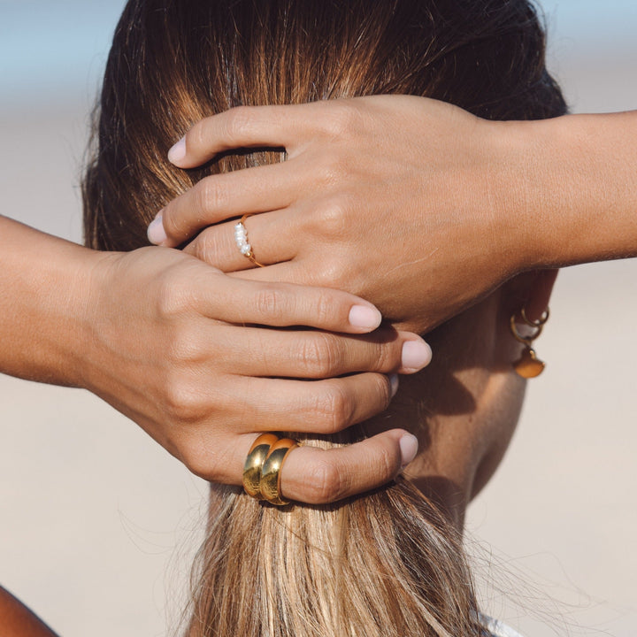 Trendy Mini Pearl Ring - Isolde-5-Gold-Nora Luxe