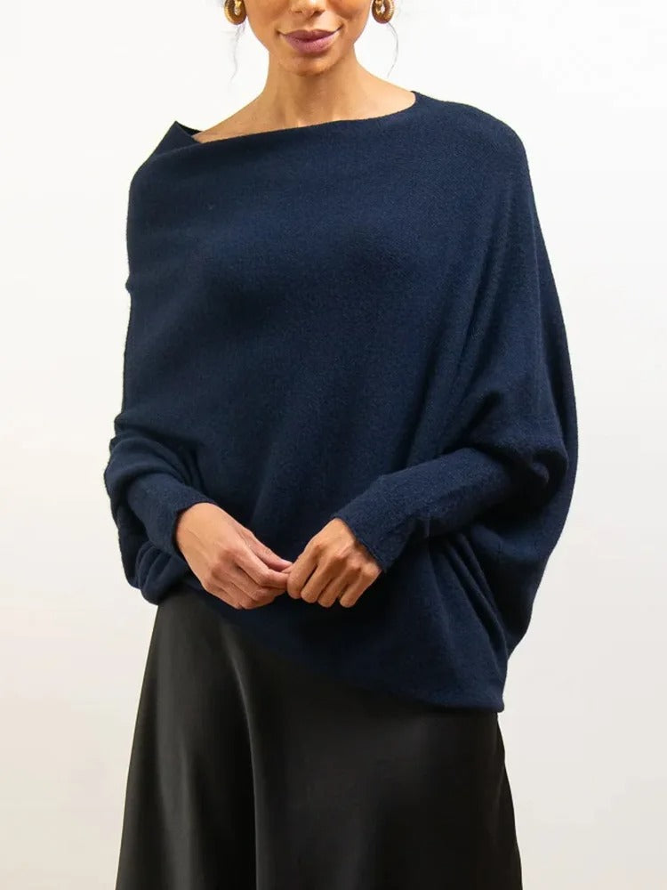 Trendy Off-Shoulder Sweater for Women - Livia-Light gray-S-Nora Luxe