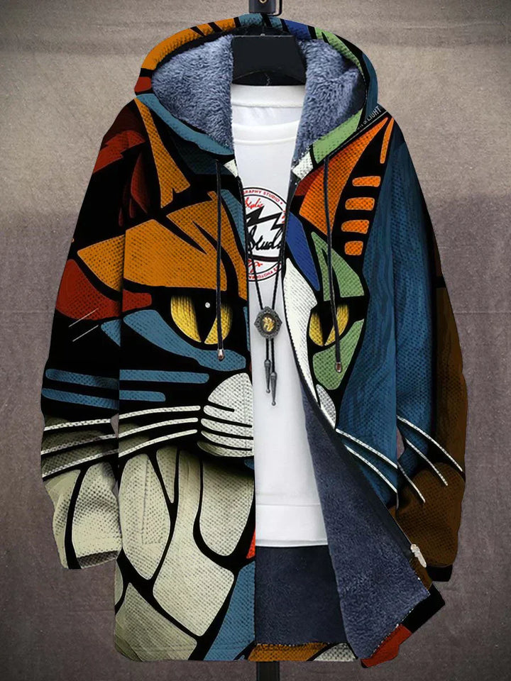 Trendy Women's Coat with Artistic Print - Isa-Style 1-S-Nora Luxe
